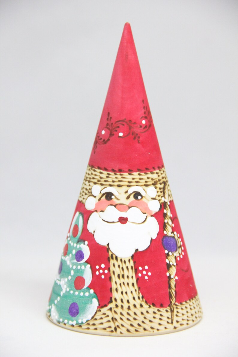 Santa Wooden Nesting Cone 59 15 cm Hand Painted 3 Etsy