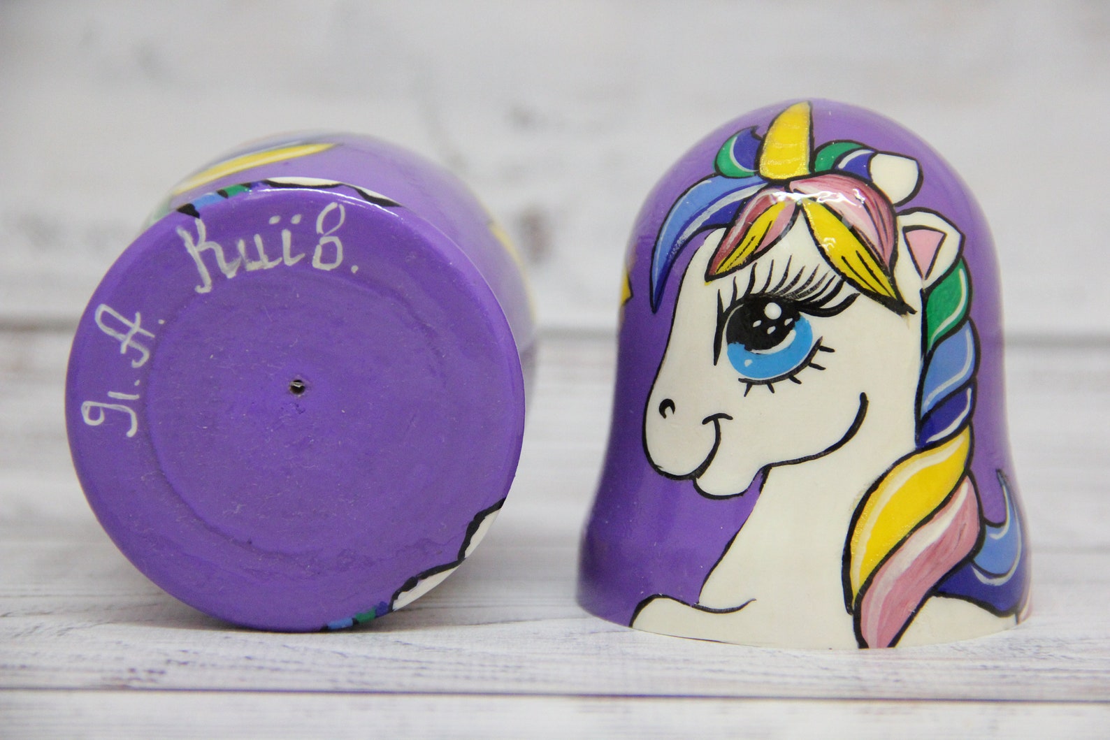 Unicorn Russian Nesting Doll 4.92'' or 12.5 cm Hand Etsy