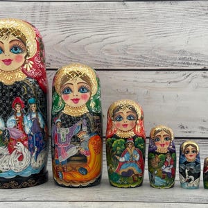 Top Quality Ukrainian Hand Painted Nesting Doll 8.07&#39;&#39; or 20.5 cm, Ukrainian Doll 7 pcs, Wooden Toy, Home Decor, Kids Gift, Kids Room Decor