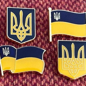 Made in Ukraine, Ukrainian Pin, Ukrainian Symbolism, Ukrainian Flag & Trident, Metal Pin, Patriotic Pin, Unisex
