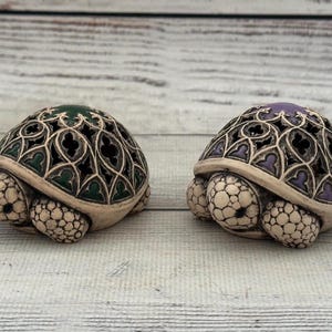 Ceramic Figurine Turtle 1.57" Collectable Ceramic Sculpture One Of Kind Home & Garden Decor Gift for Her Real Artwork MADE in UKRAINE