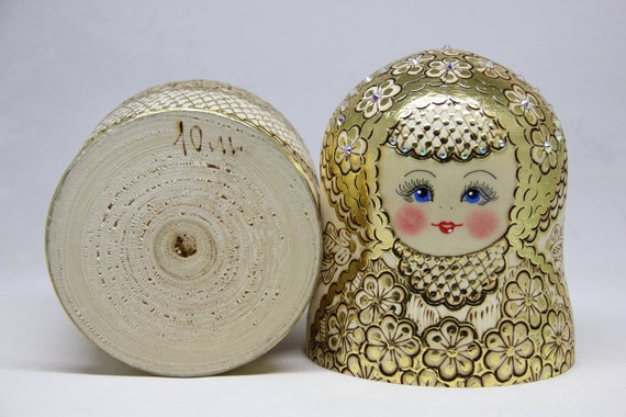 Kiss by Gustav Klimt Art 5 Pc Russian Paintings Nesting Doll Stacking Babushka