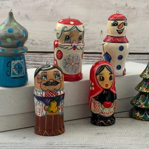 Ukrainian Wooden Christmas Tree Ornaments, Hand Painted, Home Decor, Christmas Gift, Christmas Decorations