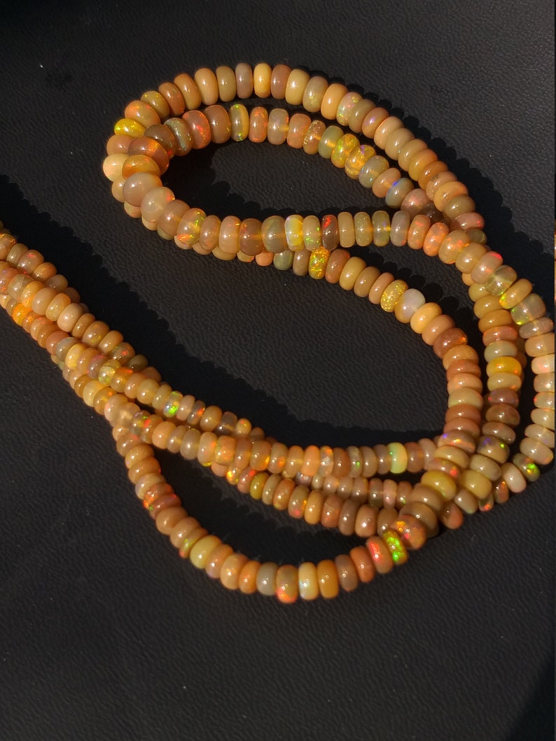 Natural Ethiopian Opal Welo Opal Fire Beads AAA Quality Multy color Amazing Beads Strand 16 Inch 6.5X3.5 MM Opal beads Gemstone