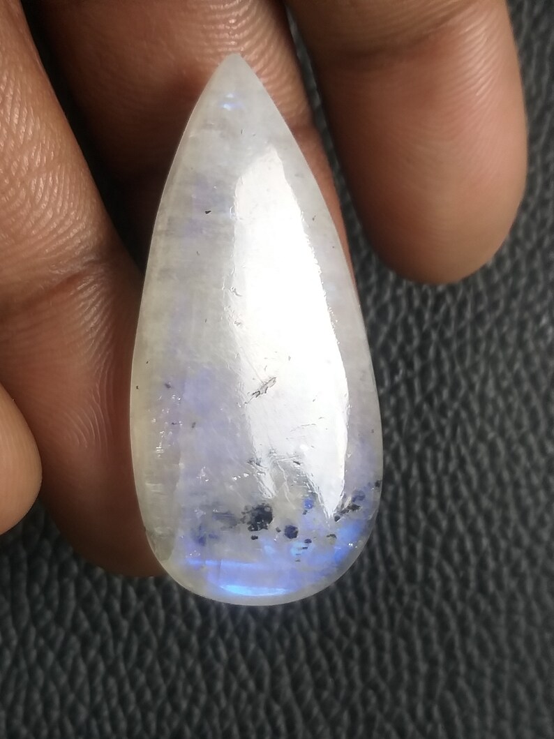 Rainbow Moonstone Gemstone Cabochon Blue Quality MM Size 46x22x6 Natural Cabochon Rainbow Moonstone Wholesale Cabochon Gemstone Crt 48