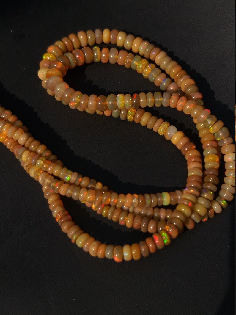 Natural Ethiopian Opal Welo Opal Fire Beads AAA Quality Multy color Amazing Beads Strand 16 Inch 6.5X3.5 MM Opal beads Gemstone