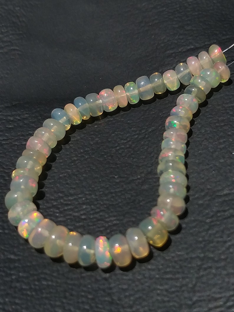 4.5X4 mm size 40 piece strand Natural Ethiopian Opal Beads Welo Opal Flashy Fire Beads Amazing Beads Wholesale Gemstone
