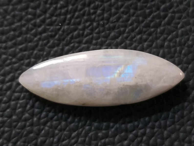 1 Piece MM Size 38x13x6 Natural Rainbow Moonstone Gemstone Blue Flash Quality Multy Rainbow Moonstone Wholesale Cabochon Gemstone Crt 22