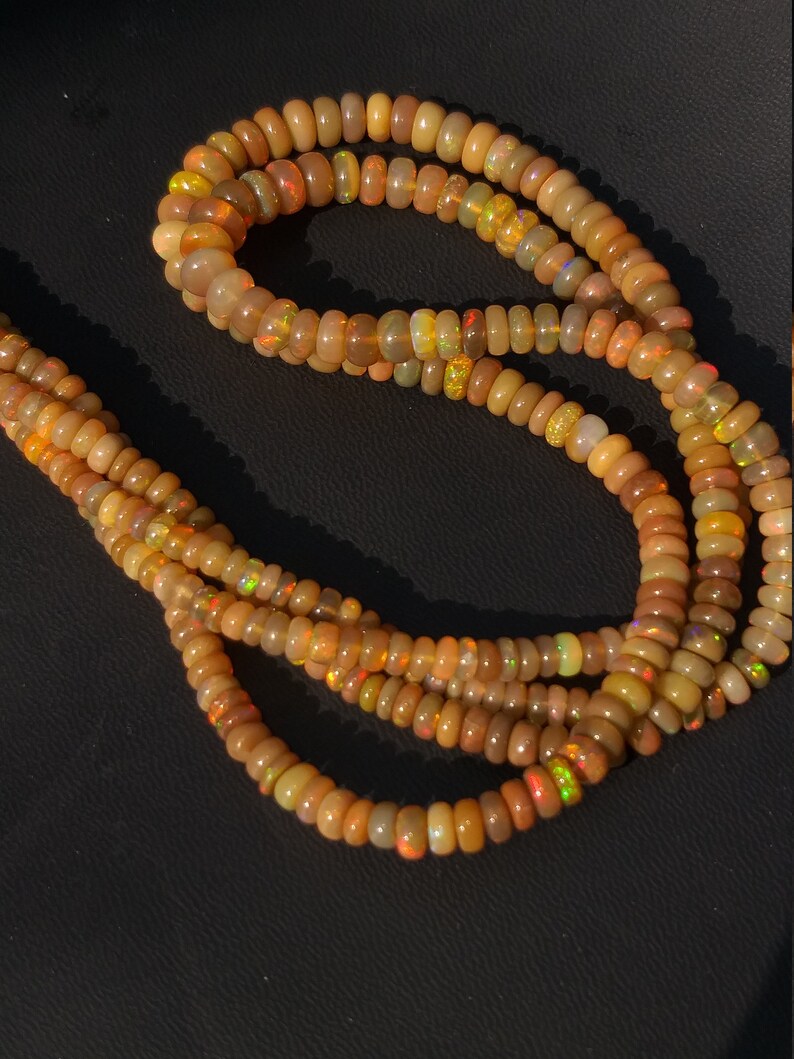 Natural Ethiopian Opal Welo Opal Fire Beads AAA Quality Multy color Amazing Beads Strand 16 Inch 6.5X3.5 MM Opal beads Gemstone