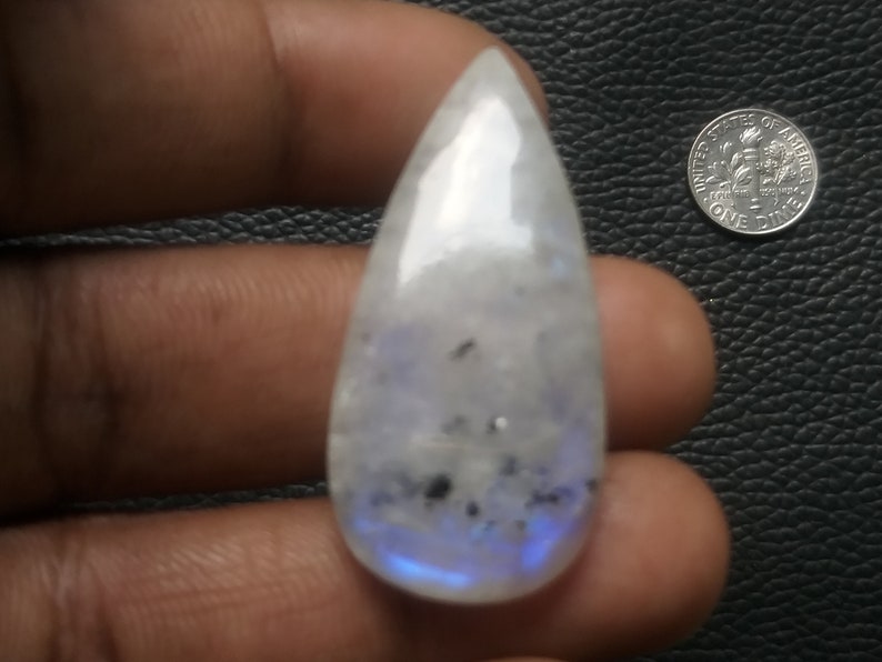 Rainbow Moonstone Gemstone Cabochon Blue Quality MM Size 46x22x6 Natural Cabochon Rainbow Moonstone Wholesale Cabochon Gemstone Crt 48