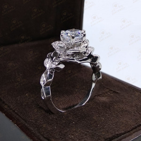 Flower Engagement Ring - Etsy