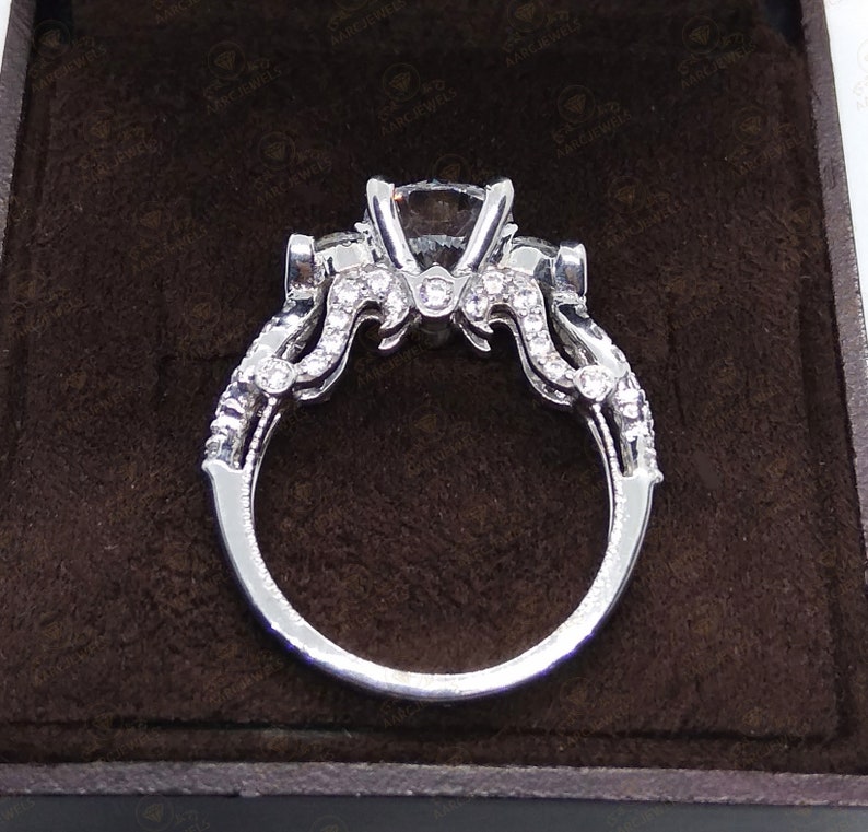 Luxury Ring Anniversary Ring 3.80 Ct Three Stone Round Cut Cz Diamond Fancy Engagement Ring 925 Sterling Silver Wedding Ring