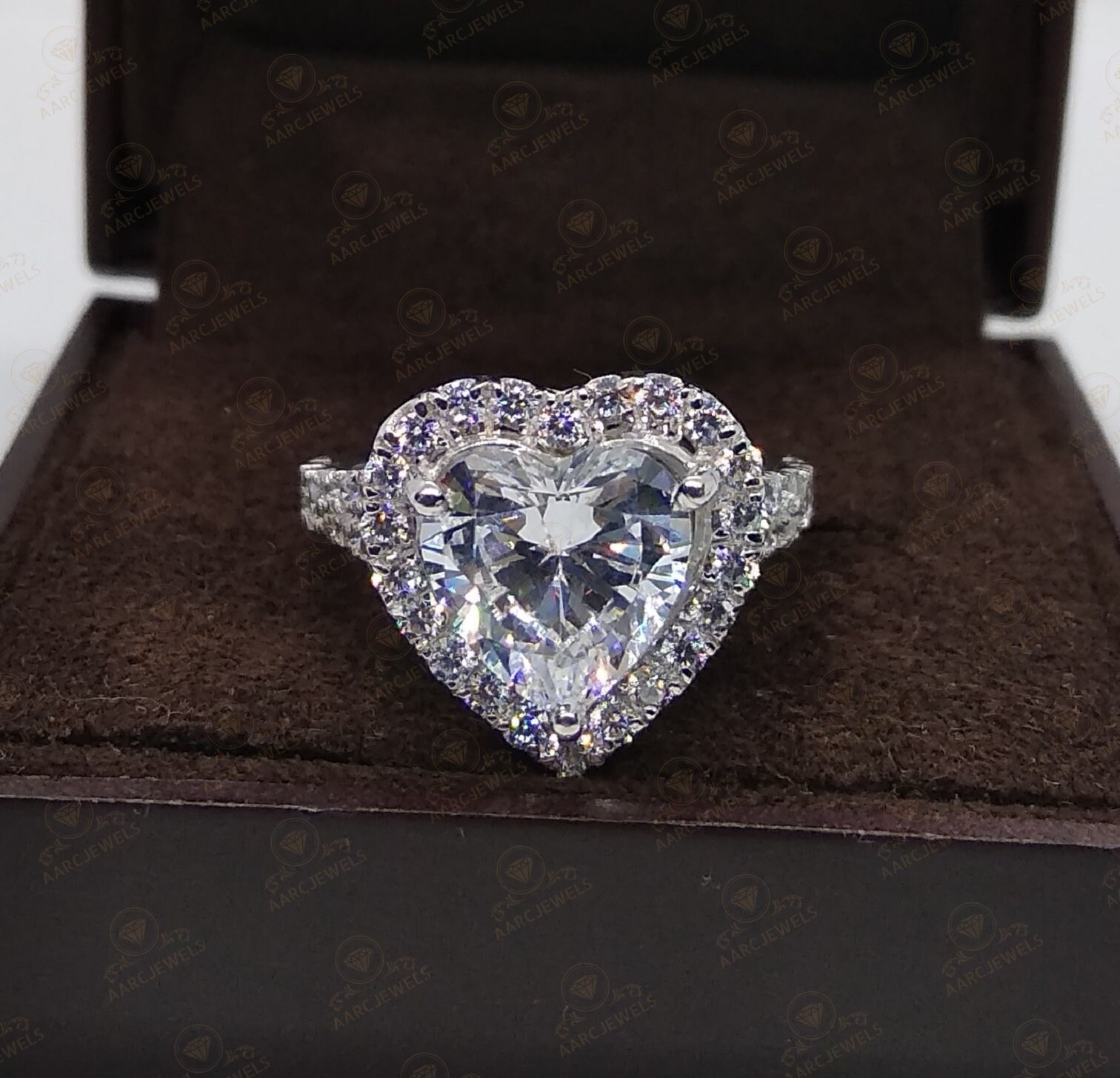 3.87ct Round-cut Diamond Engagement Bridal Ring & Wedding 2 Band Set 925 Silver
