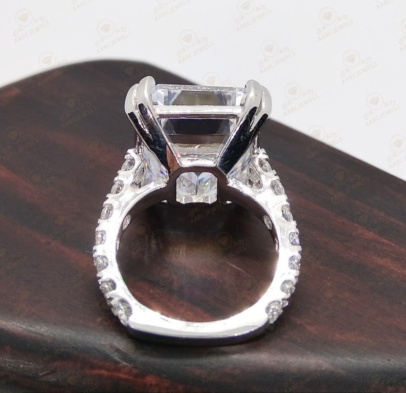 Cocktail Ring Large Solitaire Ring Emerald Cut Solitaire Ring Wedding Ring For Womens 8.50 Ct Emerald Cut Cz Diamond Engagement Ring