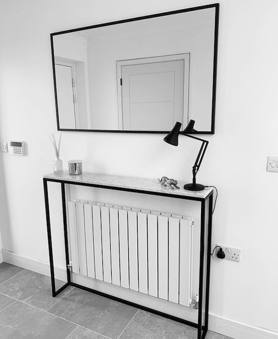 Carrara Marble Console Table Narrow Hallway Table Radiator Cover
