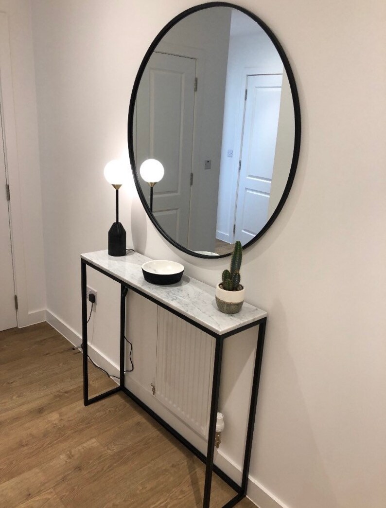Carrara Marble Console Table Narrow Hallway Table Radiator Etsy