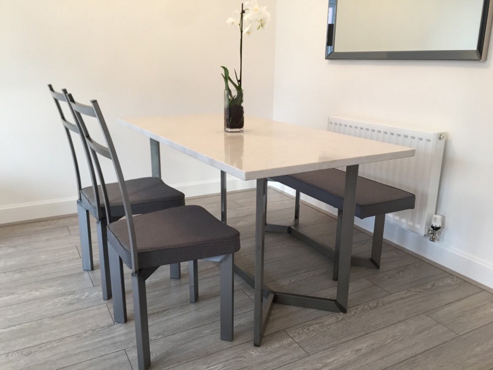 Carrera Quartz Granite Dining Table steel Frame TABLE ONLY Etsy UK