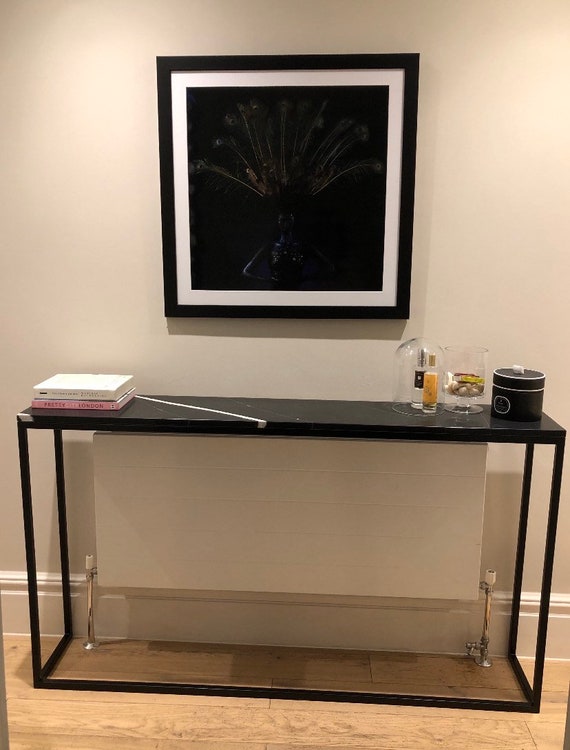 Black console table with marble top discount
