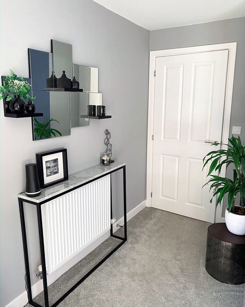 Carrara Marble Console Table Narrow Hallway Table Radiator Etsy