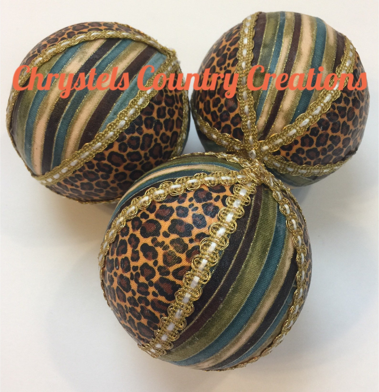 Decorative 3 inch foam balls covered in leopard print and Etsy.de