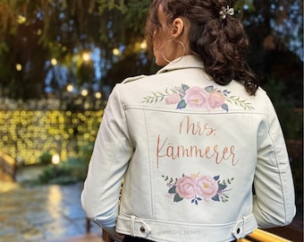 Wedding jacket, painted leather jacket