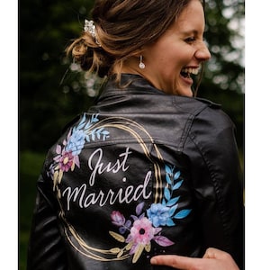 Veste de mariage, veste de mariée en similicuir, veste de mariés.