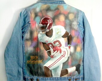 Painted football denim jacket