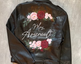 Chaqueta de cuero para boda, chaqueta de novia personalizada, regalo de novia