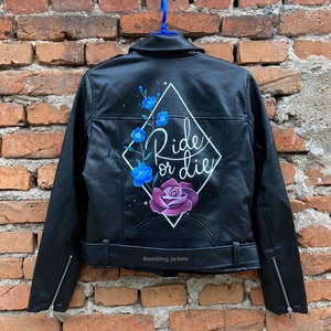 Bride gift, ride or die jacket, bridal jacket, custom leather jacket, wedding mrs jacket, bride to be, future mrs, bridal shower gift.