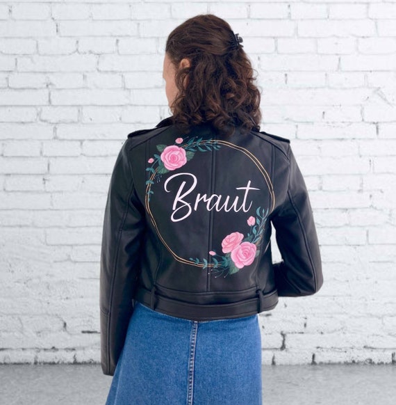 Wedding Jacket, Bride Faux Leather Jacket, Just Married