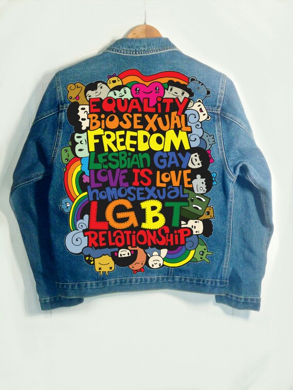 gay pride denim jacket