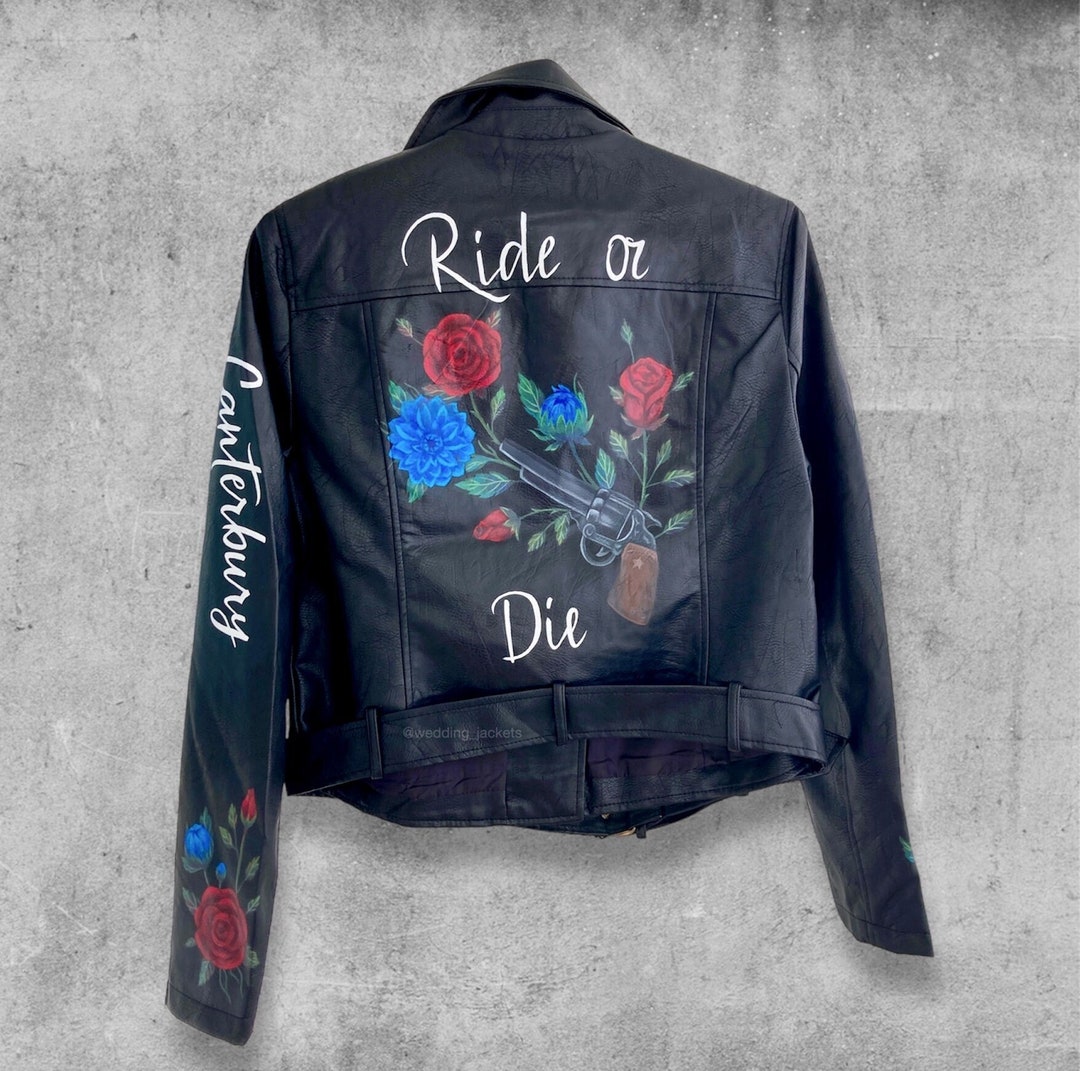 Personalized Jacket, Bride Jacket, Painted Leather Jacket, Custom ...