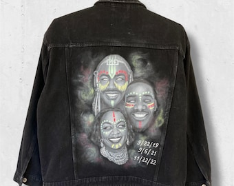 Custom Jean Jacket, Custom Portrait, Portrait From Photo, Personalized Denim Jacket, Loved One Portrait, Painting From Photo, Memorial Gift.