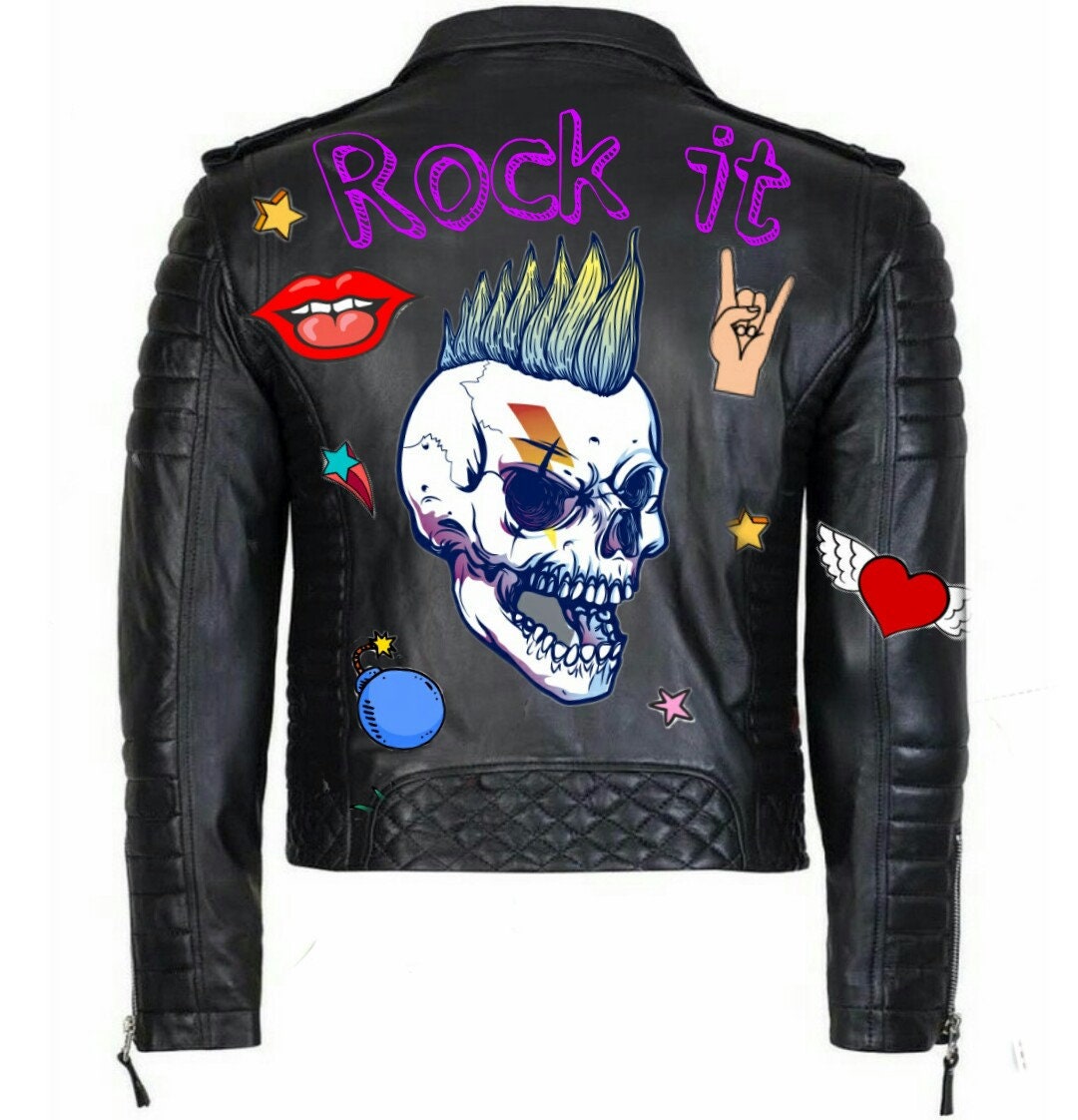 painted biker jacket