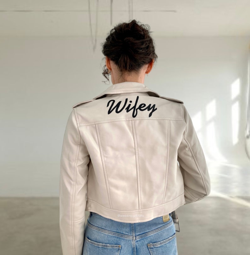 White Wedding Jacket Bride Leather Jacket Etsy