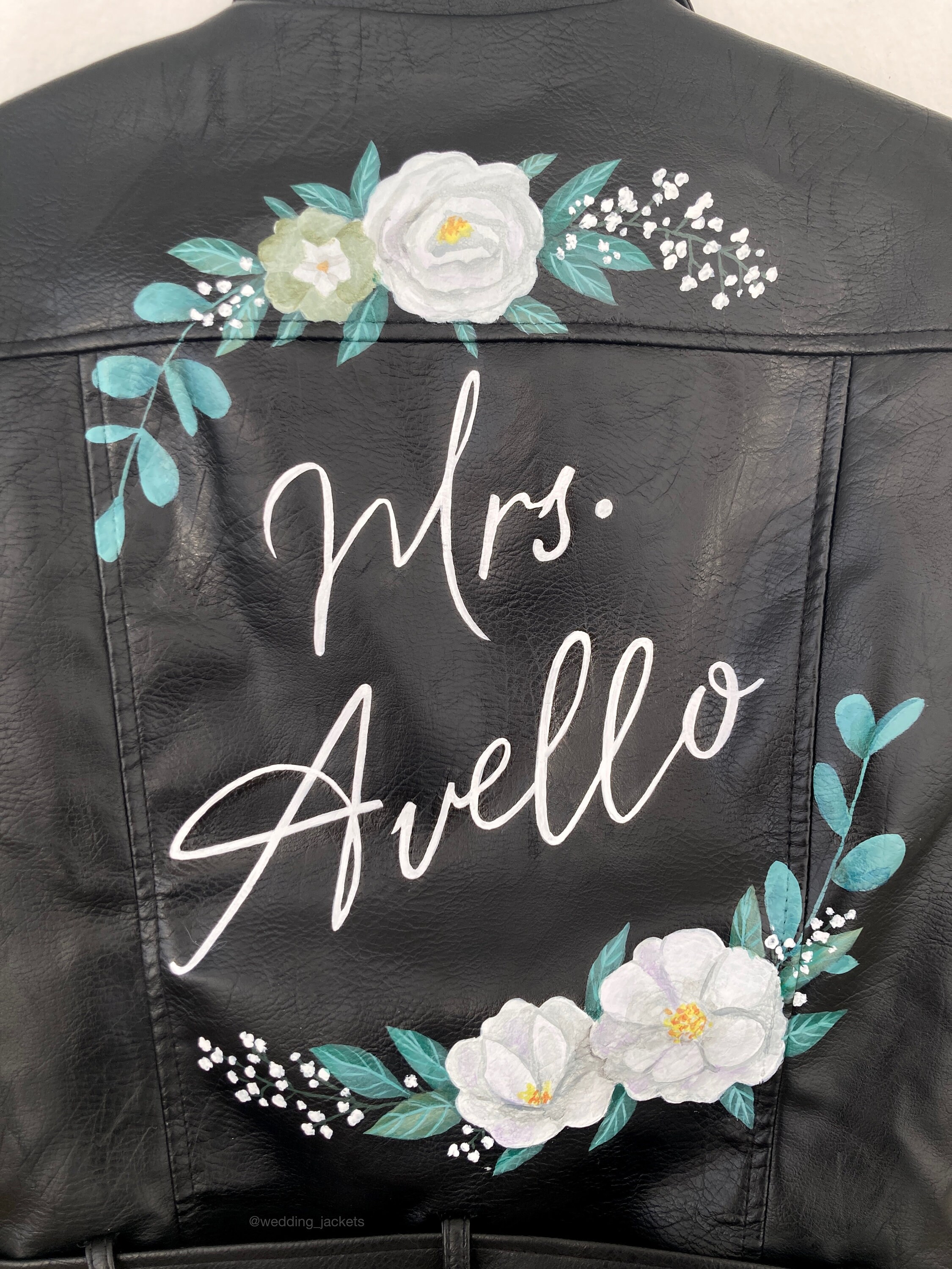 Hand Painted Leather Jacket, Leather Jacket Women, Bride Jacket  display picture 1