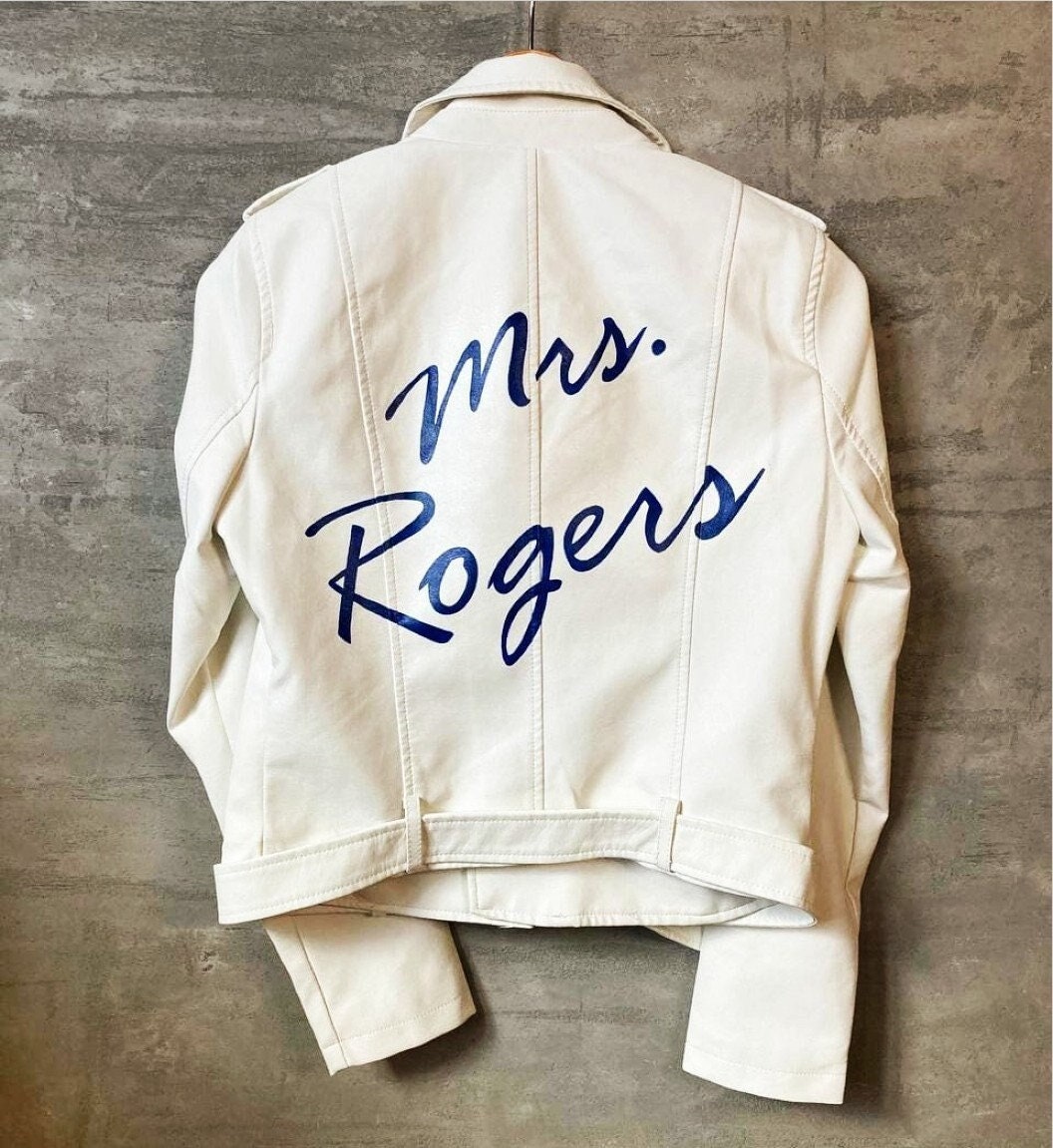 Personalized jacket, Hand painted leather jacket, custom bride jacket,…