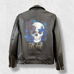 Blouson en cuir peint, blouson en cuir personnalisé, blouson en cuir pour homme personnalisé, blouson en cuir pour homme, blouson de motard en cuir, blouson de course.