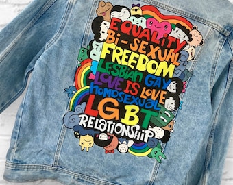 Mothers Pride Pride Denim Jacket Pride Month Painted Denim Jacket