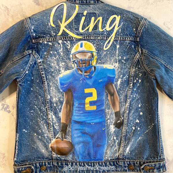 Handpainted Denim Jacket Etsy