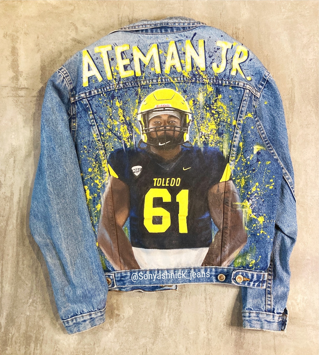 Football Jean Jacket Etsy