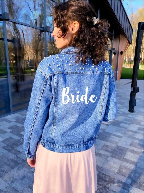 dominere Læs Efterligning Wedding Jean Jacket Bride Plus Size Bridal Jacket - Etsy Hong Kong