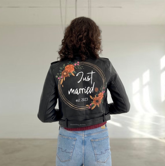 Just married leather jacket deals