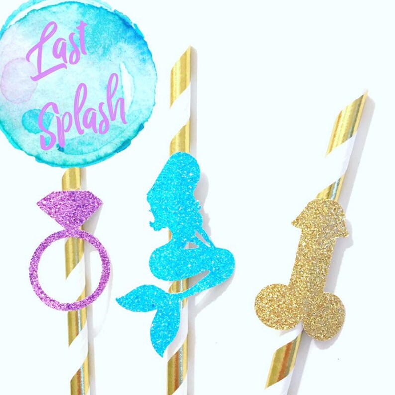Last Splash Bachelorette Straws Mermaid Bachelorette Party mermaid Straws Beach Bachelorette Straws Penis straws penis confetti