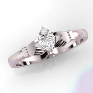 Claddagh ring. Diamond claddagh ring. Available in 9K, 14K, 18K, white, yellow or rose gold. Also in Platinum.