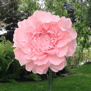 Standing Giant Paper Flowers , Self-standing Paper Pink Peony , Crepe Paper Flowers, Oversized crepe paper peony