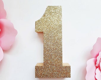 Number 1 Photo Prop, First Birthday, Number One, Gold glitter Number , 1st birthday cake smash prop