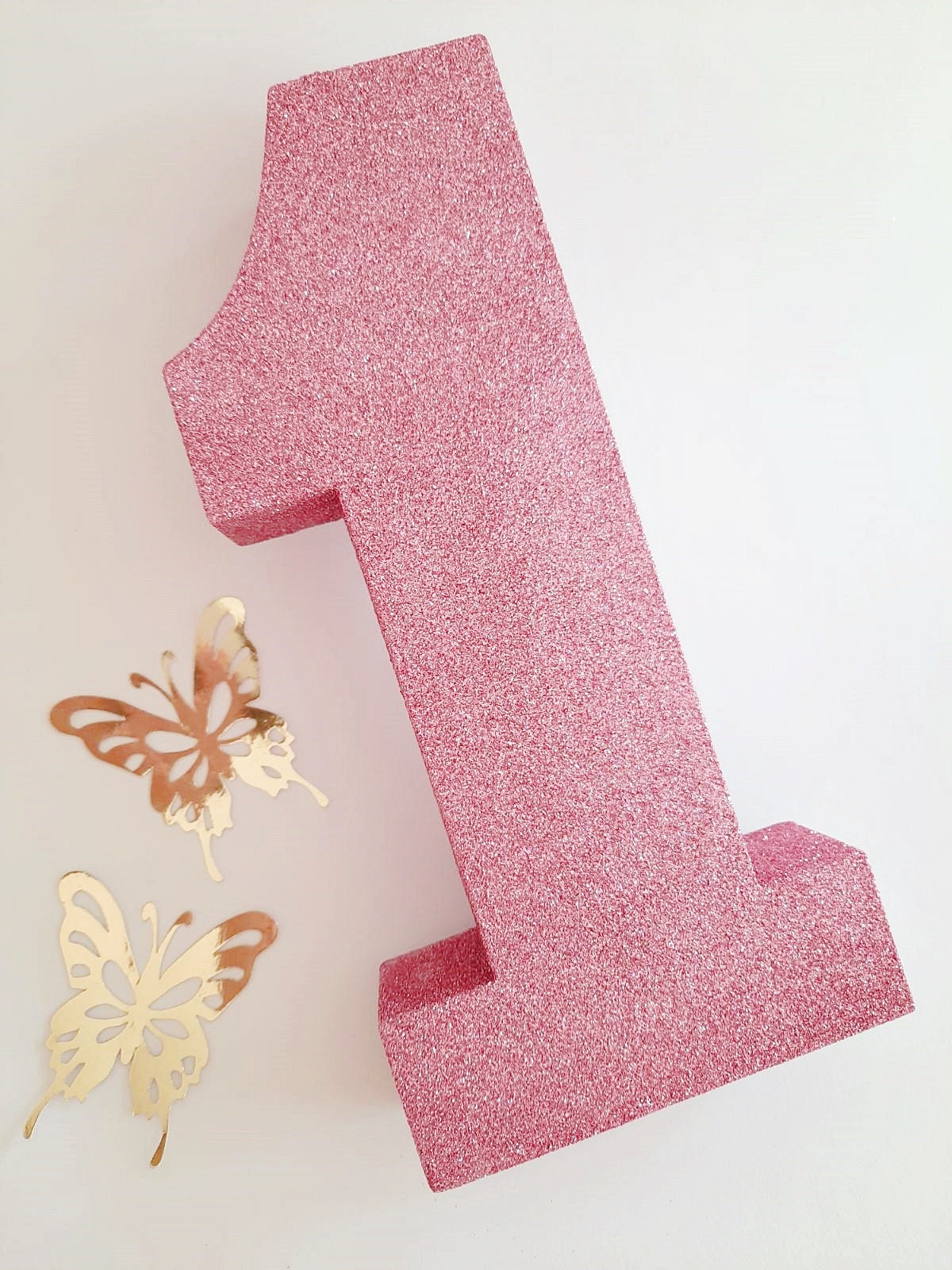 First Birthday pink decor Selfstanding Number One Pink | Etsy