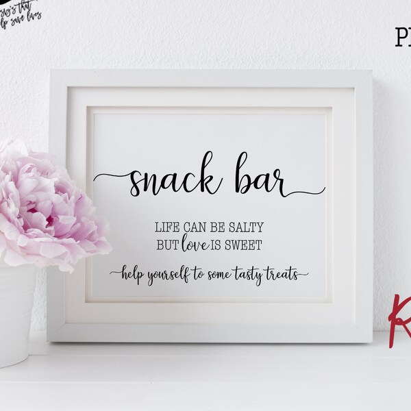 Snack Bar Sign, Printable Snack Bar Sign, Wedding Snack Bar Sign, Snack Bar Svg, Wedding Svg, Svg Files, Svg, Jpg, Silhouette, Cricut, 005