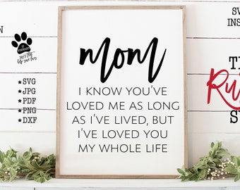 Mom I Know You Love Me Svg Etsy